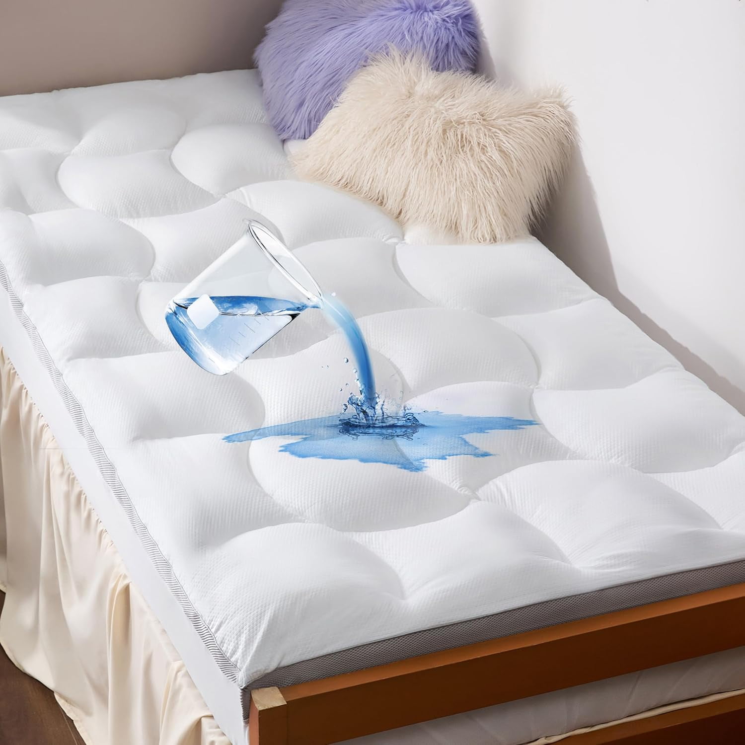 Twin XL Mattress Topper Waterproof 800GSM Pillow Top Mattress