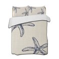 thumbnail image 1 of Twin XL Quilt Bedding Set, Beige Starfish Coastal Reversible Summer Quilt 3 Pieces, Seaside Nautical Summer Rustic Lightweight Bedspreads Coverlets with 2 Pillow Shams for All Seasons, 1 of 5