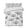 thumbnail image 1 of Twin XL Quilt Bedding Set, Black Dandelion Reversible Summer Quilt 3 Pieces, Country Modern Minimalist Flower Lightweight Bedspreads Coverlets with 2 Pillow Shams for All Seasons, 1 of 5