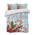 thumbnail image 1 of Twin XL Quilt Bedding Set, Christmas Reversible Summer Quilt 3 Pieces, Xmas Canes Berries Pine Cone Blue Plaid Lightweight Bedspreads Coverlets with 2 Pillow Shams for All Seasons, 1 of 5