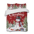 thumbnail image 1 of Twin XL Quilt Bedding Set, Christmas Snowman Reversible Summer Quilt 3 Pieces, Winter Snowflakes Farmhouse Xmas Tree Red Lightweight Bedspreads Coverlets with 2 Pillow Shams for All Seasons, 1 of 5