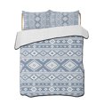 thumbnail image 1 of Twin XL Quilt Bedding Set, Ethnic Tribal Blue Reversible Summer Quilt 3 Pieces, Traditional Geometric Boho Lightweight Bedspreads Coverlets with 2 Pillow Shams for All Seasons, 1 of 5