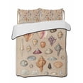 thumbnail image 1 of Twin XL Quilt Bedding Set, Retro Ocean Reversible Summer Quilt 3 Pieces, Brown Coastal Shells Conch Underwater Lightweight Bedspreads Coverlets with 2 Pillow Shams for All Seasons, 1 of 5