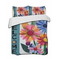 thumbnail image 1 of Twin XL Quilt Bedding Set, Spring Daisy Reversible Summer Quilt 3 Pieces, Turquoise Modern Abstract Art Dots Floral Lightweight Bedspreads Coverlets with 2 Pillow Shams for All Seasons, 1 of 5