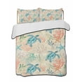 thumbnail image 1 of Twin XL Quilt Bedding Set, Teal Red Coastal Reversible Summer Quilt 3 Pieces, Summer Beach Nautical Sea Turtle Coral Starfish Lightweight Bedspreads Coverlets with 2 Pillow Shams for All Seasons, 1 of 5