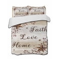 thumbnail image 1 of Twin XL Quilt Bedding Set, Texas Star Brown Reversible Summer Quilt 3 Pieces, Farmhouse Retro Branches Wooden Grain Lightweight Bedspreads Coverlets with 2 Pillow Shams for All Seasons, 1 of 5