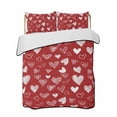 thumbnail image 1 of Twin XL Quilt Bedding Set, Valentines Reversible Summer Quilt 3 Pieces, Romantic Red Love Heart Lightweight Bedspreads Coverlets with 2 Pillow Shams for All Seasons, 1 of 5