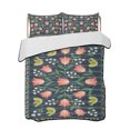 thumbnail image 1 of Twin XL Quilt Bedding Set, Vintage Floral Reversible Summer Quilt 3 Pieces, Middle Century Bohemia Tulip Flowers Birds Lightweight Bedspreads Coverlets with 2 Pillow Shams for All Seasons, 1 of 5