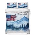 thumbnail image 1 of Twin XL Quilt Set 68''x98'', 4th of July American Flag Lightweight Summer Bedspread Coverlet Set with 2 Pillow Shams, Independence Day Forest Breathable All Season Quilt Bedding for Dorm/Guest Room, 1 of 9