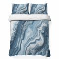 thumbnail image 1 of Twin XL Quilt Set 68''x98'', Blue Marble Lightweight Summer Bedspread Coverlet Set with 2 Pillow Shams, Abstract Ink Painting Art Modern Breathable All Season Quilt Bedding for Dorm/Guest Room, 1 of 9