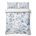 thumbnail image 1 of Twin XL Quilt Set 68''x98'', Blue White Spring Floral Lightweight Summer Bedspread Coverlet Set with 2 Pillow Shams, Summer Botanical Birds Breathable All Season Quilt Bedding for Dorm/Guest Room, 1 of 9
