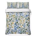 thumbnail image 1 of Twin XL Quilt Set 68''x98'', Blue Yellow Floral Spring Lightweight Bedspread Coverlet Set with 2 Pillow Shams, Green Pastoral Summer Botanical Breathable All Season Quilt Bedding for Dorm/Guest Room, 1 of 9