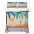 thumbnail image 1 of Twin XL Quilt Set 68''x98'', Boho Summer Beach Lightweight Bedspread Coverlet Set with 2 Pillow Shams, Abstract Tropical Palm Trees Burlap Breathable All Season Quilt Bedding for Dorm/Guest Room, 1 of 9
