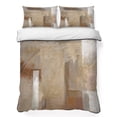 thumbnail image 1 of Twin XL Quilt Set 68''x98'', Brown Lightweight Bedspread Coverlet Set with 2 Pillow Shams, Abstract Paint Texture Retro Smudge Graffiti Art Breathable All Season Quilt Bedding for Dorm/Guest Room, 1 of 9