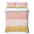 thumbnail image 1 of Twin XL Quilt Set 68''x98'', Colorful Stripe Lightweight Bedspread Coverlet Set with 2 Pillow Shams, Modern Pink Red Yellow Vertical Striped Breathable All Season Quilt Bedding for Dorm/Guest Room, 1 of 9