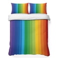 thumbnail image 1 of Twin XL Quilt Set 68''x98'', Colorful Striped Ombre Lightweight Bedspread Coverlet Set with 2 Pillow Shams, Rainbow Stripes Modern Abstract Art Breathable All Season Quilt Bedding for Dorm/Guest Room, 1 of 9