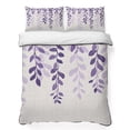 thumbnail image 1 of Twin XL Quilt Set 68''x98'', Purple Ombre Botanical Lightweight Bedspread Coverlet Set with 2 Pillow Shams, Watercolor Pastoral Leaf Farmhouse Breathable All Season Quilt Bedding for Dorm/Guest Room, 1 of 9