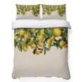 thumbnail image 1 of Twin XL Quilt Set 68''x98'', Summer Lemon Lightweight Bedspread Coverlet Set with 2 Pillow Shams, Green Botancial Summer Yellow Fruits Rustic Breathable All Season Quilt Bedding for Dorm/Guest Room, 1 of 9