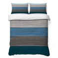 thumbnail image 1 of Twin XL Quilt Set 68''x98'', Teal Blue Ombre Lightweight Summer Bedspread Coverlet Set with 2 Pillow Shams, Retro Farmhouse Gradient Wood Breathable All Season Quilt Bedding for Dorm/Guest Room, 1 of 9