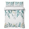 thumbnail image 1 of Twin XL Quilt Set 68''x98'', Teal Eucalyptus Lightweight Summer Bedspread Coverlet Set with 2 Pillow Shams, Watercolor Spring Weeping Botanical Breathable All Season Quilt Bedding for Dorm/Guest Room, 1 of 9