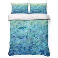 thumbnail image 1 of Twin XL Quilt Set 68''x98'', Turquoise Blue Teal Lightweight Bedspread Coverlet Set with 2 Pillow Shams, Chic Stained Glass Texture Aesthetic Breathable All Season Quilt Bedding for Dorm/Guest Room, 1 of 9