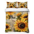 thumbnail image 1 of Twin XL Quilt Set 68''x98'', Yellow Sunflower Lightweight Summer Bedspread Coverlet Set with 2 Pillow Shams, Watercolor Retro Floral Plant Leaf Breathable All Season Quilt Bedding for Dorm/Guest Room, 1 of 9