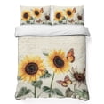 thumbnail image 1 of Twin XL Quilt Set 68''x98'', Yellow Sunflowers Lightweight Summer Bedspread Coverlet Set with 2 Pillow Shams, Floral in Blooms Pastoral Plants Breathable All Season Quilt Bedding for Dorm/Guest Room, 1 of 9