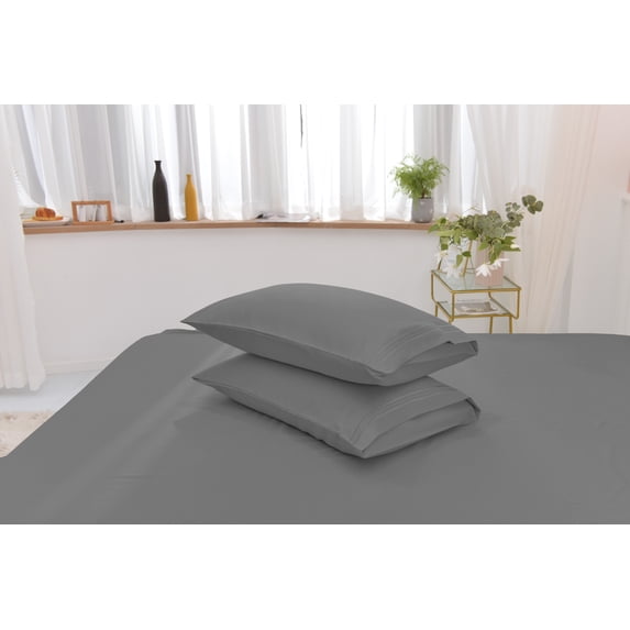 Twin XL Rayon Made From Bamboo Sheet Set - Softer Than Cotton Twin Size - Wrinkle Free - 16" Deep Pockets - 3 Piece - 1 Fitted Sheet, 1 Flat, 1 Pillowcases Twin XL Gray