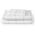 thumbnail image 1 of Twin XL Sheet Set - College Dorm Size - Premium 1800 Ultra-Soft Microfiber Twin Extra Long Sheets - Double Brushed - Sheets Set - Deep Pocket - Bed Sheets (Twin XL, Grid - White/Grey), 1 of 9