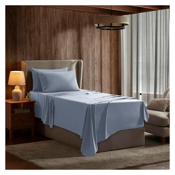 Twin XL Sheets Set - 3 Piece Twin XL Bed Sheets, Deep Pocket, Hotel Luxury, Extra Soft, Breathable and Cooling, Ice Blue Twin XL Sheet Set