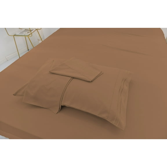 Twin XL Size Bamboo Derived Rayon Bed Sheet Set - Softer than Cotton Sheets Twin Size - Wrinkle Free - 16" Deep Pockets - 3 Piece - 1 Fitted Sheet, 1 Flat, 1 Pillowcases Twin XL Brown
