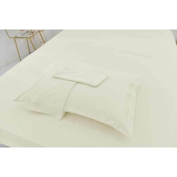 Twin XL Size Bamboo Derived Rayon Bed Sheet Set - Softer than Cotton Sheets Twin Size - Wrinkle Free - 16" Deep Pockets - 3 Piece - 1 Fitted Sheet, 1 Flat, 1 Pillowcases Twin XL Ivory