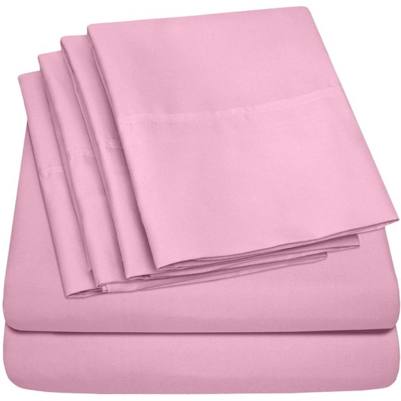 Twin XL Size Bed Sheets - 4 Piece 1500 Supreme Collection Fine Brushed Microfiber Deep Pocket Twin X-Large Sheet Set Bedding - 1 EXTRA PILLOW CASES, GREAT VALUE, Twin XL, Pink