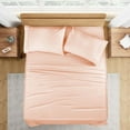 thumbnail image 1 of Twin-XL Size Bed Sheets Set - 600 Thread Count Sheets, 100% Egyptian Cotton Hotel Luxury Bedding, Extra Soft for Kids, Dorm Rooms & Adults Fits Mattress Upto 21" Deep Peach Solid Sheet Set, 1 of 5