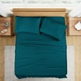 thumbnail image 1 of Twin-XL Size Bed Sheets Set - 800 Thread Count Sheets, 100% Egyptian Cotton Hotel Luxury Bedding, Extra Soft for Kids, Dorm Rooms & Adults Fits Mattress Upto 18" Deep Teal Solid Sheet Set, 1 of 5