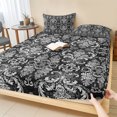 thumbnail image 1 of Twin XL Size Fitted Sheet Set - Black and White 2 Piece Bedding Sets 16" Deep Pocket Fitted Sheet with 1 Pillowcases, Modern Luxurious Geometric Abstract Art Brushed Microfiber Hotel Bed Sheets, 1 of 9