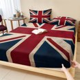 thumbnail image 1 of Twin XL Size Fitted Sheet Set - British Flag 2 Piece Bedding Sets 16" Deep Pocket Fitted Sheet with 1 Pillowcases, Vintage United Kingdom England Uk Flag Brushed Microfiber Hotel Luxury Bed Sheets, 1 of 9