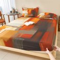 thumbnail image 1 of Twin XL Size Fitted Sheet Set - Burnt Orange Brown 2 Piece Bedding Sets 16" Deep Pocket Fitted Sheet with 1 Pillowcases, Farmhouse Ombre Abstract Mottled Art Brushed Microfiber Hotel Bed Sheets, 1 of 9