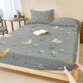 thumbnail image 1 of Twin XL Size Fitted Sheet Set - Cute Duck Daisy 2 Piece Bedding Sets 16" Deep Pocket Fitted Sheet with 1 Pillowcases, Summer Spring Floral Blue Brushed Microfiber Hotel Luxury Bed Sheets, 1 of 9