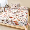 thumbnail image 1 of Twin XL Size Fitted Sheet Set - Fall Flowers 2 Piece Bedding Sets 16" Deep Pocket Fitted Sheet with 1 Pillowcases, Thanksgiving Botanical Blooms Floral Herbs Brushed Microfiber Hotel Bed Sheets, 1 of 9