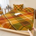 thumbnail image 1 of Twin XL Size Fitted Sheet Set - Orange Checked 2 Piece Bedding Sets 16" Deep Pocket Fitted Sheet with 1 Pillowcases, Green Thanksgiving Buffalo Plaid Brushed Microfiber Hotel Luxury Bed Sheets, 1 of 9