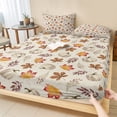 thumbnail image 1 of Twin XL Size Fitted Sheet Set - White Pumpkins Fall 2 Piece Bedding Sets 16" Deep Pocket Fitted Sheet with 1 Pillowcases, Thanksgiving Maple Leaves Beige Brushed Microfiber Hotel Luxury Bed Sheets, 1 of 9