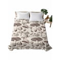 thumbnail image 1 of Twin Size Flat Sheet Only, Mushroom Soft Brushed Microfiber Bed Sheets, Farmhouse Retro Khaki Mushroom Hotel Quality Breathable Bedding Top Sheet, Easy Care, 66"x96", 1 of 9