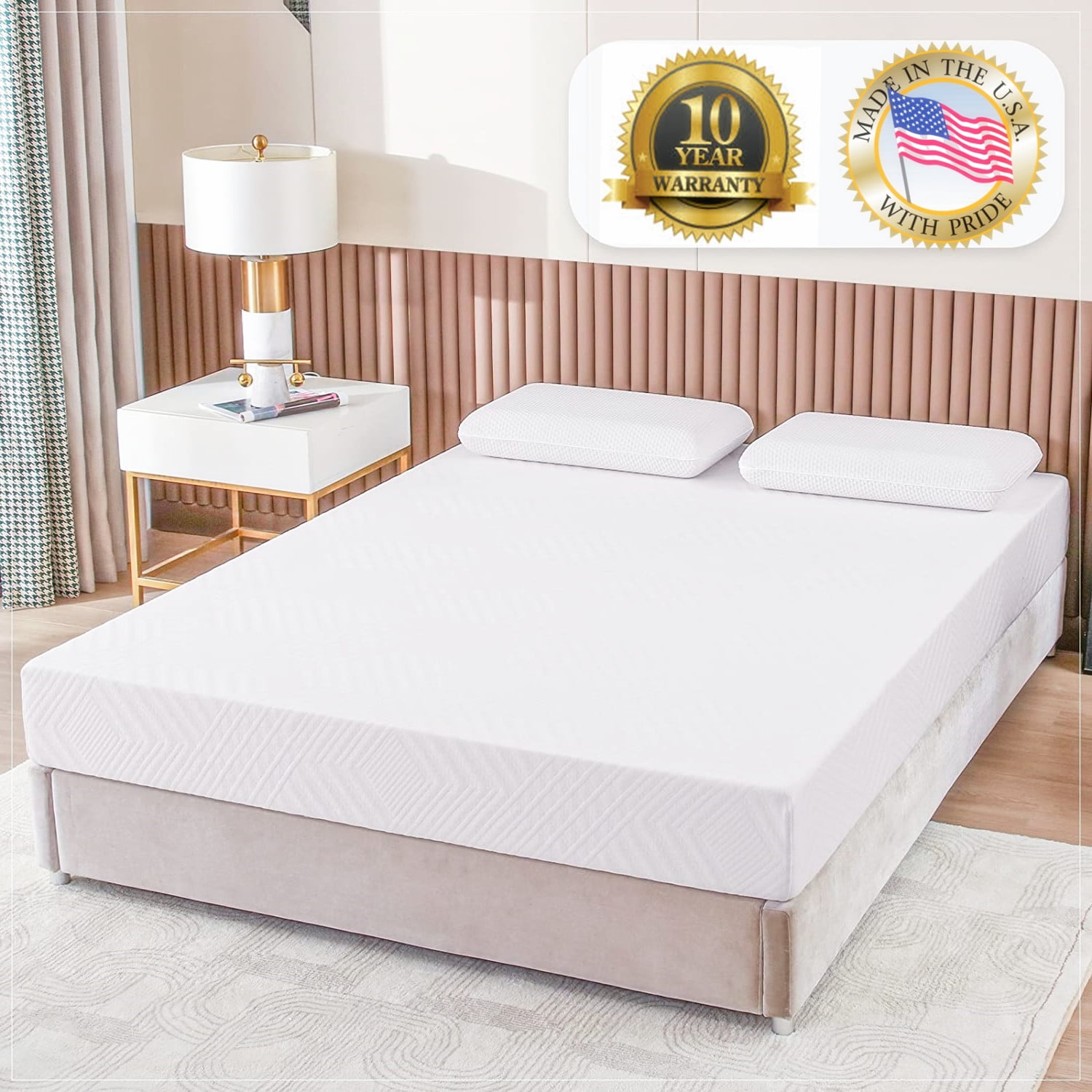 Twin Size Mattress 6 Memory Foam Mattress with Graphene Fabric Cover Bed in a Box