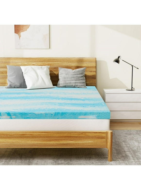 Twin XL Size Mattress Topper, Gel-Infused Memory Foam Mattress Topper for Pressure Relief, 2 inches