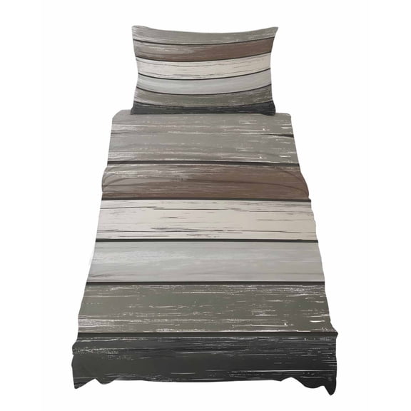 Twin XL Size Vintage Dark Grey Stripe Sheet Sets Peeling Paint Effect Texture Soft Breathable Microfiber Bed Sheets Deep Pockets 4 Piece Bed Sheets Set, 1 Fitted Sheet, 1 Flat Sheet & 1 Pillowcases