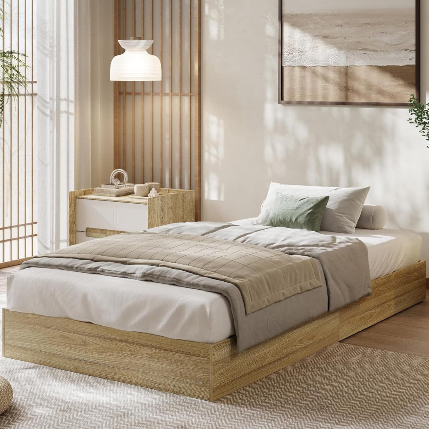 Twin XL Size Wood Platform Bed Frame, Wooden Bed Frame Without ...