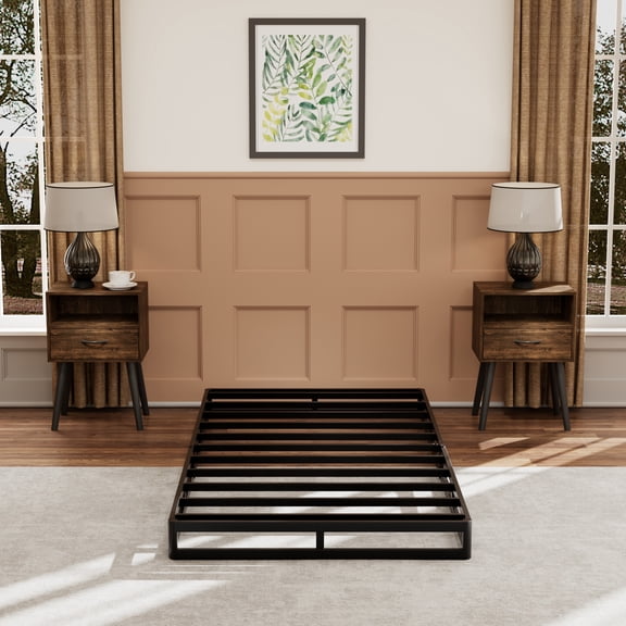 Twin XL box spring mattress, 7 inches in height, made of metal, with a removable fabric cover