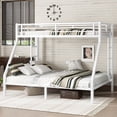 thumbnail image 1 of Twin XL over Queen Bunk Bed,Heavy Duty Metal Bunk Bed with 2 Side Ladders,Space-Saving/Noise Reduced/No Box Spring Needed,White, 1 of 11