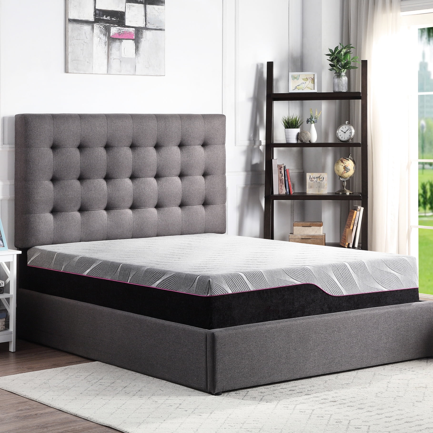 Twin Xl ' 11" Mattress - High Foam Base For Durability Charcoal Cover Heat Dissipation And Control